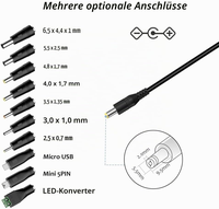 Alimentation universelle AC-DC 45W 5V-15V 3A avec 10 prises DC pour haut-parleurs, tablettes et autres appareils électroniques domestiques