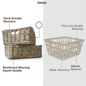 Cestas de Almacenamiento de Ratán Natural XL para Organización del Hogar, Cestas Decorativas Tejidas a Mano Ecológicas de Gran Capacidad - Product Image 6