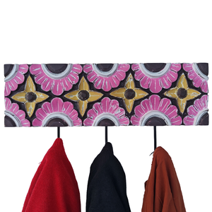 Smart Art Wood Carving Multi Painted <b>Wall</b> Hanging Decor 3 <b>Hooks</b> Wooden <b>Wall</b> Mount <b>Key</b> Hanger Engineered Wood Handmade <b>Key</b> Racks - Product Image 2