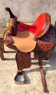 Selle d'endurance Western haut de gamme en cuir véritable pour l'équitation, avec tapis de selle, durable - Product Image 6