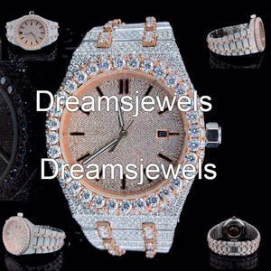 Customize Fully Iced Out Vvs Stainless Steel Round <b>Quartz</b> Analog Glass Dial 5mm Thickness Luxury Antique Hip Hop <b>Watch</b> - Product Image 5