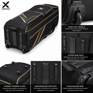 Sac de sport à roulettes robuste pour équipement de cricket, personnalisé OEM/ODM, en PU imperméable, 50-70L - Product Image 5