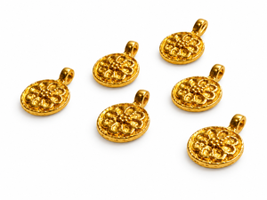 Wholesale Indian Brass Charms Gold Plated Pendants Jewelry Making Raw Materials <b>Loose</b> <b>Beads</b> Components Handmade Antique Bulk - Product Image 2