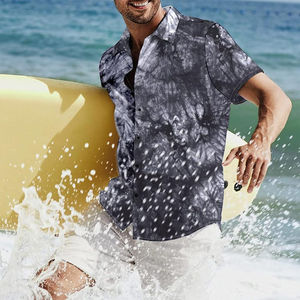 Chemises décontractées d'été pour hommes, style hawaïen, écologiques, respirantes, en polyester/coton, 1 pièce, prix bas, vente en gros - Product Image 3