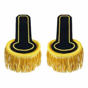 อีโบลูเต้ติดไหล่สีน้ำเงินคุณภาพสูง ผ้าฝ้าย 100% ประดับพู่และดิ้นทอง สำหรับเครื่องแบบพิธีการ วงโยธวาทิต และชุดยุทธวิธี - Product Image 3