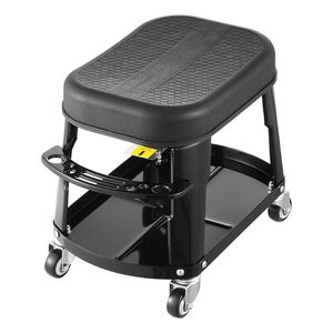 Sgabello da Meccanico con Capacità di 136 Kg, Vassoio Portautensili, Rotazione a 360 Gradi, Sedile con Ruote per Officina, Garage e Riparazione Auto - Product Image 2
