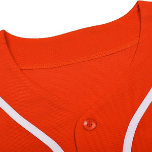 Vibrant Orange Blank <b>Baseball</b> Jersey Custom Team Sportswear Button Down Uniform Wholesale Price - Product Image 3