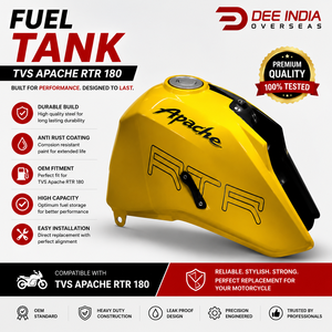Tanque de Combustible para Motocicleta TVS Apache RTR 180, Tanque de Gasolina de Metal Duradero, Repuesto OEM - Product Image 2