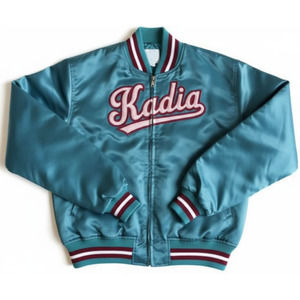 Blouson Bomber Unisexe Personnalisé avec Logo, Imperméable et Coupe-Vent, Doublure Satinée, Style Collège, Idéal Printemps - Product Image 1