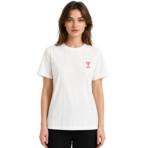 Camisa de mujer de algodón liso con ribete en contraste, estilo minimalista, clásica, de media manga, corte regular, para todas las estaciones. - Product Image 4