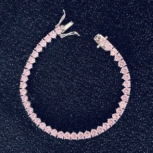 Pink Diamond Tennis <b>Bracelet</b> Round Brilliant Cut Prong Setting IGI Certified <b>Solid</b> Gold <b>Bracelet</b> Everyday Wear Jewelry - Product Image 3