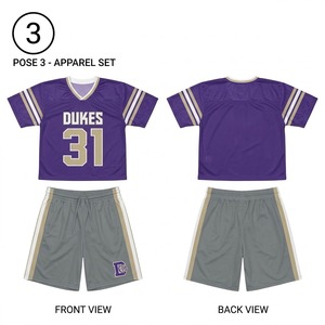 Ensemble de maillots de football Dukes, violet et or, impression par sublimation, polyester respirant, uniforme unisexe pour enfants - Product Image 1