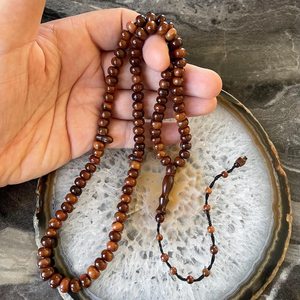 Tasbih musulman en bois naturel, chapelet de prière, perles de prière Tahbih, cadeau de fête musulmane, religieux islamique naturel - Product Image 5