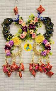 Decorative Fabric Peacock Wall Hanging Handmade Home Decor for Stylish Interior Decorations Weddings and Festive Celebrations - Product Image 5