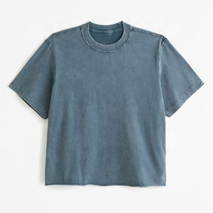 Camiseta Larga Unisex con Efecto Ácido, Algodón Personalizado, Estilo Urbano Oversize, Diseño Vintage Lavado, Patrón Liso, Ringer para Hombre, Ropa Casual - Product Image 6