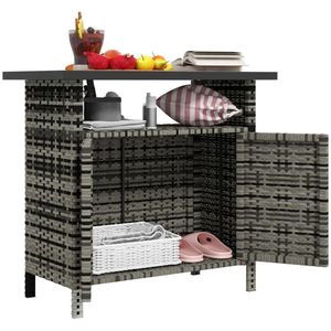 Armadio da Esterno Grigio Misto con Portasciugamani - Product Image 5