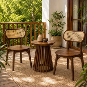 Modern Terrace Durable Solid Teak Water Resistant Nusa Slatted <b>Coffee</b> <b>Table</b> Outdoor Accent <b>Table</b> <b>Walnut</b> Finish - Product Image 6