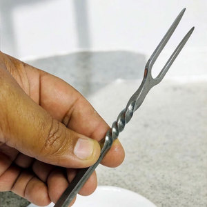 Cuillère à manche torsadé en acier inoxydable pour la cuisine en camping, ustensile d'extérieur, 1 pièce - Product Image 2