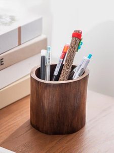 กล่องใส่ปากกาไม้, ที่ใส่ดินสอไม้, ของตกแต่งโต๊ะสไตล์เรสติก, ของตกแต่งบ้านสไตล์ไฮเก้, ที่จัดระเบียบโต๊ะทำงานไม้ธรรมชาติ, ของขวัญสำหรับครู, สเตชั่น - Product Image 4