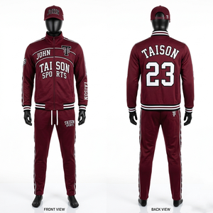 ชุดวอร์มบาสเก็ตบอลชาย ผ้าถักโพลีเอสเตอร์คุณภาพสูง 230 GSM สีส้ม แต่งแถบสีกรมท่า ปักลายปักแบบกำหนดเอง - Product Image 2