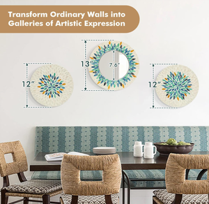 Vietnam Modern <b>MOP</b> Floral Round Mirror Handmade <b>Wall</b> Decor - Product Image 5