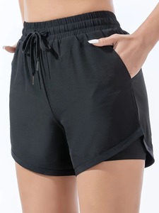 Shorts Deportivos 2 en 1 para Mujer, de Verano, con Cordón Ajustable, de Secado Rápido, Cintura Alta, Levanta Glúteos, para Correr, Entrenamiento, Yoga, Gimnasio - Product Image 3