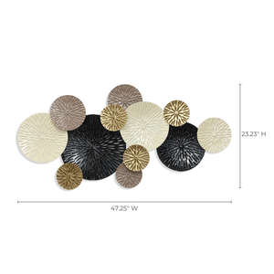 Sculpture murale géométrique abstraite en métal, disque décoratif rond pour chambre à coucher, salon, intérieur moderne - Product Image 3