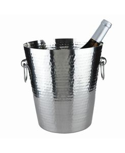 Seau à glace argenté de 5 litres avec poignées en corde, qualité alimentaire, pour comptoir de bar, présentation de boissons, refroidissement du vin, style vintage - Product Image 2