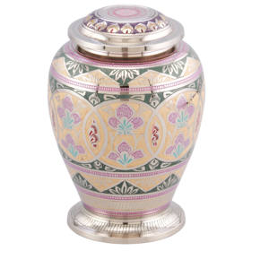 Urnes de crémation adultes en laiton gravées par belle conception de haute qualité avec la couleur multi finie pour des cendres. - Product Image 4