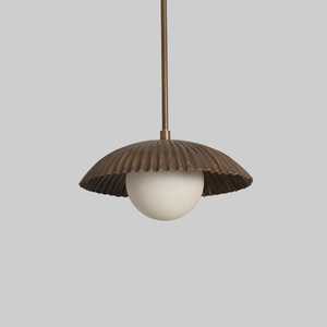 Luminaire suspendu moderne en laiton, design rond de style mid-century, décoration intérieure pour salon - Product Image 2