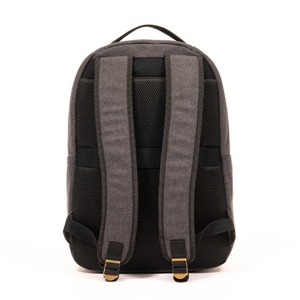 Gray Laptop <b>Backpack</b> GRS Cotton GRS PU Leather Fashion Casual <b>Computer</b> <b>Backpack</b> with Genuine Leather LOGO - Product Image 2