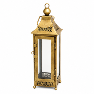 <b>Vintage</b> Iron <b>Lantern</b> with Glass Panels | Decorative Metal Candle <b>Lantern</b> | Handmade Hanging & Tabletop <b>Lantern</b> | - Product Image 3