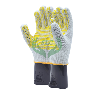 Guantes de algodón blanco blanqueado de grado industrial, punteados antideslizantes para máxima comodidad, protección, varias aplicaciones, guantes de seguridad - Product Image 3