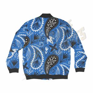 เสื้อแจ็คเก็ตบอมเบอร์พิมพ์ลายเพสลีย์สีแดงสำหรับผู้ชาย ปกคอพับ ปิดด้วยซิป สวมใส่สบายๆ ในฤดูใบไม้ร่วง ทรงปกติ ไซส์พลัส - Product Image 3