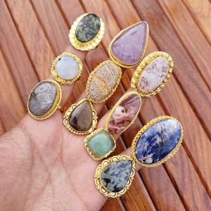 Anillo Clásico Unisex Multicolor de Latón con Piedra Preciosa Natural, Piedra de Nacimiento de Julio, para Meditación, Sanación Energética, Regalo, Precio de Exportación - Product Image 3