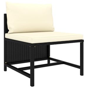 4-Seater Black PE <b>Rattan</b> Patio <b>Sofa</b> with Square Removable Covers Garden Furniture - Product Image 4