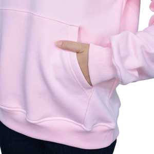 Sudaderas con Capucha y Suéteres de Felpa de Algodón Teñido Liso de Primera Calidad, Color Rosa Bebé Claro, Estilo Urbano - Product Image 2