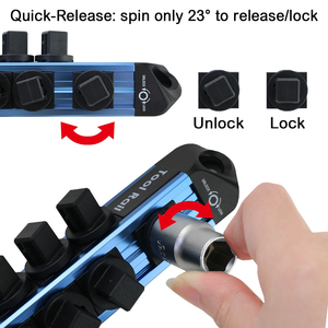 Rail magnétique en aluminium à fixation rapide pour douilles et embouts, avec support de 1/2 pouce - Product Image 3