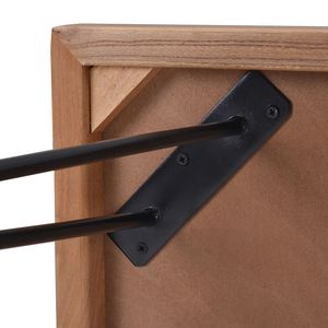 Tavolino da Cocktail Moderno con Motivo a Chevron e Gambe a Forcina in Metallo, Facile Montaggio, Finitura Grezza Naturale - Per Casa o Ufficio - Product Image 6