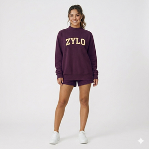 Ensemble court col roulé douillet pour femme, tenue thermique épaisse deux pièces, vêtements de détente chauds et confortables pour la saison froide - Product Image 1