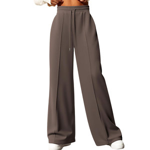 Pantalon de survêtement épais en molleton pour femme, taille haute, en mélange de coton lourd, fabrication OEM, usine de vêtements sur mesure, approvisionnement direct usine - Product Image 1