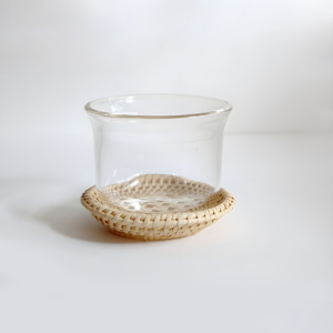 Rattan blank coasters natural fiber coaster woven saucer tea cup <b>mat</b> kitchen table accessories - Product Image 6