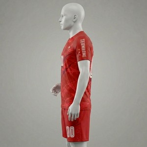 Conjunto de Uniforme de Fútbol Rojo Personalizado, Nombre del Equipo Sublimado 00, Jersey Deportivo de Secado Rápido para Hombre, Pantalones Cortos, Ropa Deportiva para Todas las Temporadas - Product Image 6