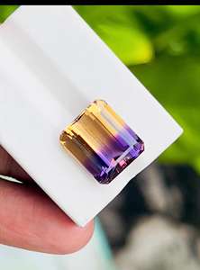 Ametrine naturelle taille émeraude, pierre précieuse violette de 250 grammes, pierre lâche pour la fabrication de bijoux, bagues, pendentifs, haute qualité - Product Image 2