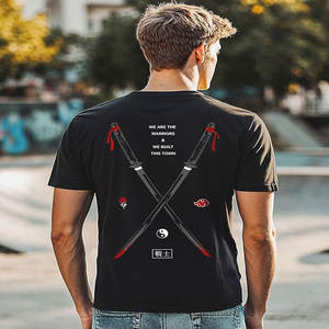 T-shirts de sport unis personnalisables avec logo, impression sur mesure, coupe ample, épaules dénudées, pour hommes, en coton, col rond, été 2022 - Product Image 2