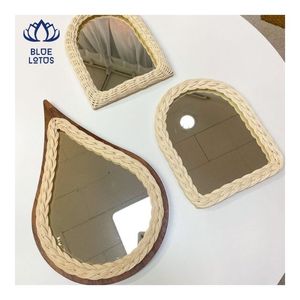 EXPÉDITION LE JOUR MÊME 2026 Miroir en rotin tressé Décoration murale qui élargit l'espace et crée une ambiance cosy pour la maison - Product Image 1