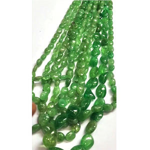 6 brins de perles de tsavorite naturelle ovales lisses de 6 mm à 12 mm, 752 carats, lot Iroc Sales, 16 pouces, perles de pierres précieuses, 527 $ US pour l'ensemble. - Product Image 1