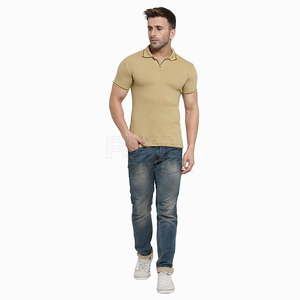OEM Venta al por mayor 2024 Hombres de secado rápido de algodón Gimnasio Polo Camisetas Ropa de fitness Logotipo personalizado Opciones de marca en blanco de punto de manga corta - Product Image 2