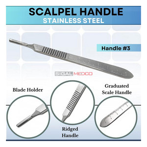 Bisturís Quirúrgicos Manuales Estériles de Alta Calidad, Tamaños 10, 11, 12, 14, 15, 16, Mango de Bisturí de Acero Inoxidable N.° 3 con Medidas - Product Image 5