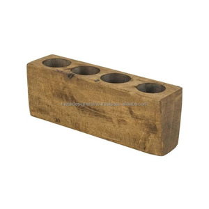 Bougeoir de moule à sucre en bois massif 4 trous pour meubles de salon de luxe, bougeoir votif aux noix de pécan pour centre de table, décoration intérieure - Product Image 2
